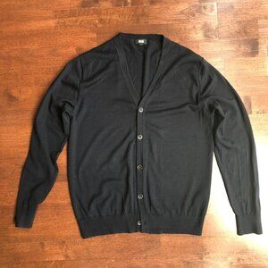 Uniqlo Pure Merino Wool Dark Navy Cardigan Sweater (Size M)